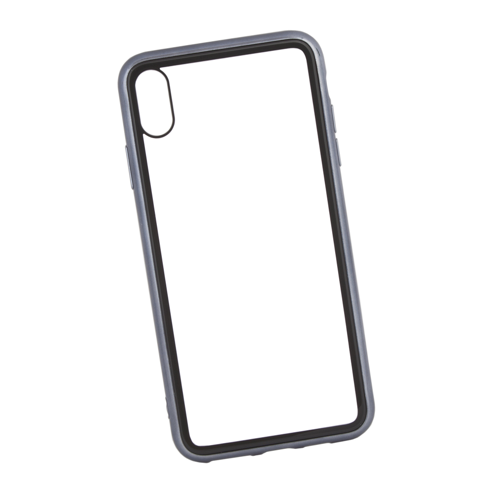 Чехол REMAX Shield для iPhone Xs Max прозрачное стекло с рамкой+TPU (черный)