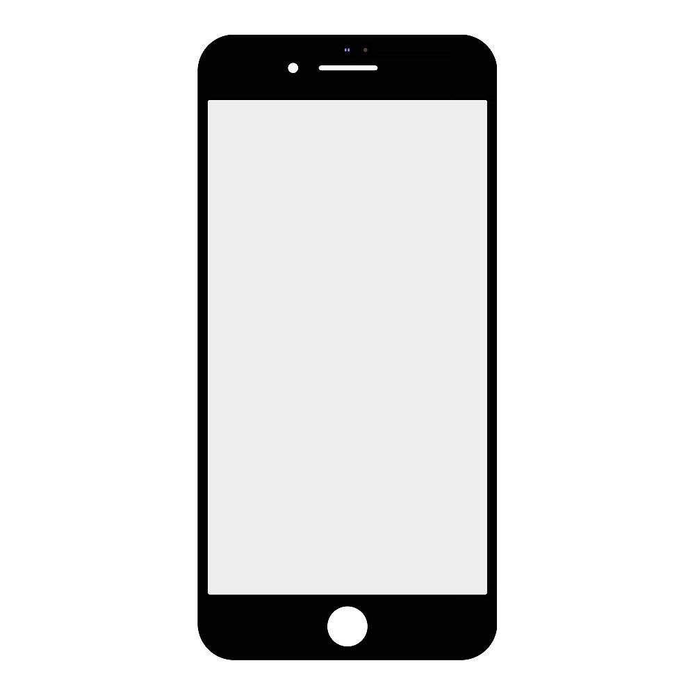 Стекло + OCA  в сборе с рамкой для iPhone 8 Plus олеофобное покрытие (черный)
