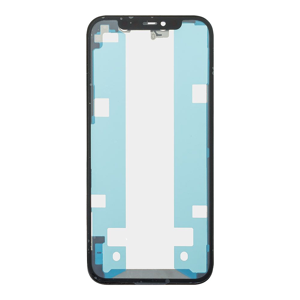 Стекло в сборе с рамкой для iPhone 12 / 12 Pro олеофобное покрытие (черный)