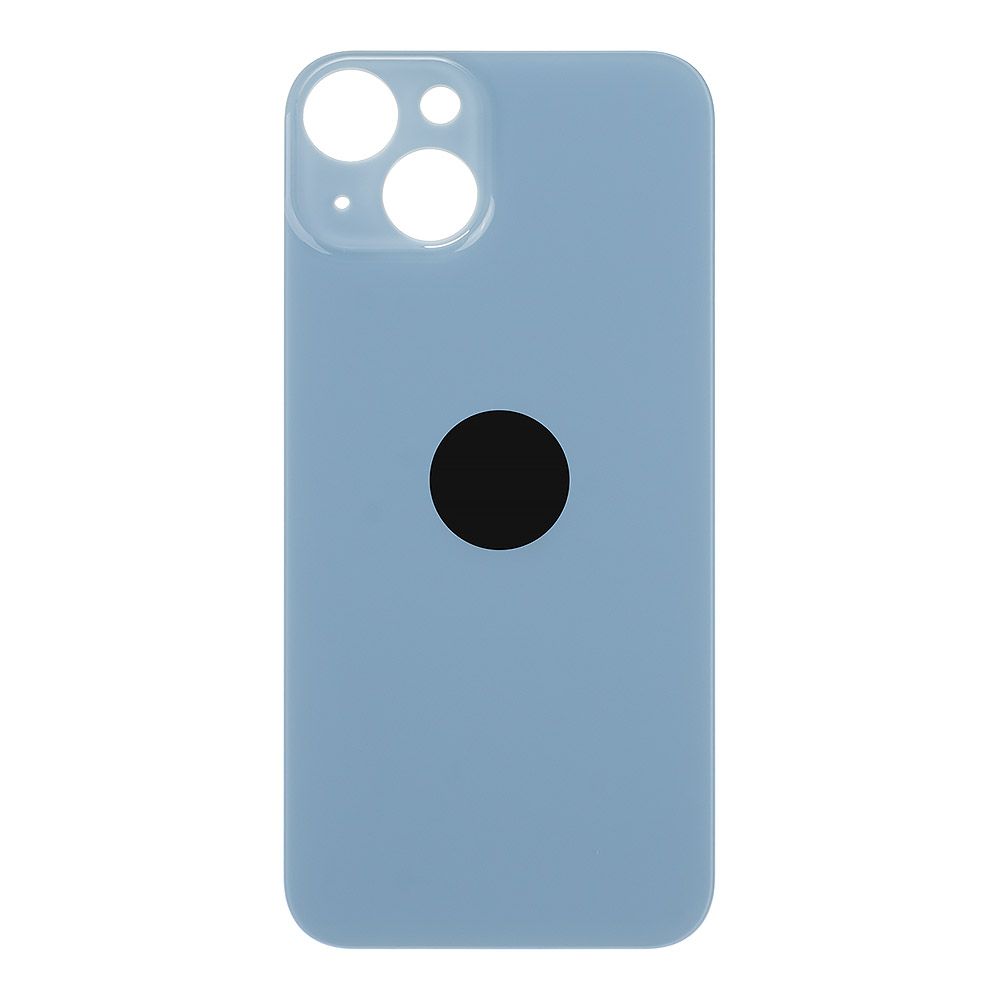 Задняя крышка для iPhone 14 (синий) с логотипом, монолит