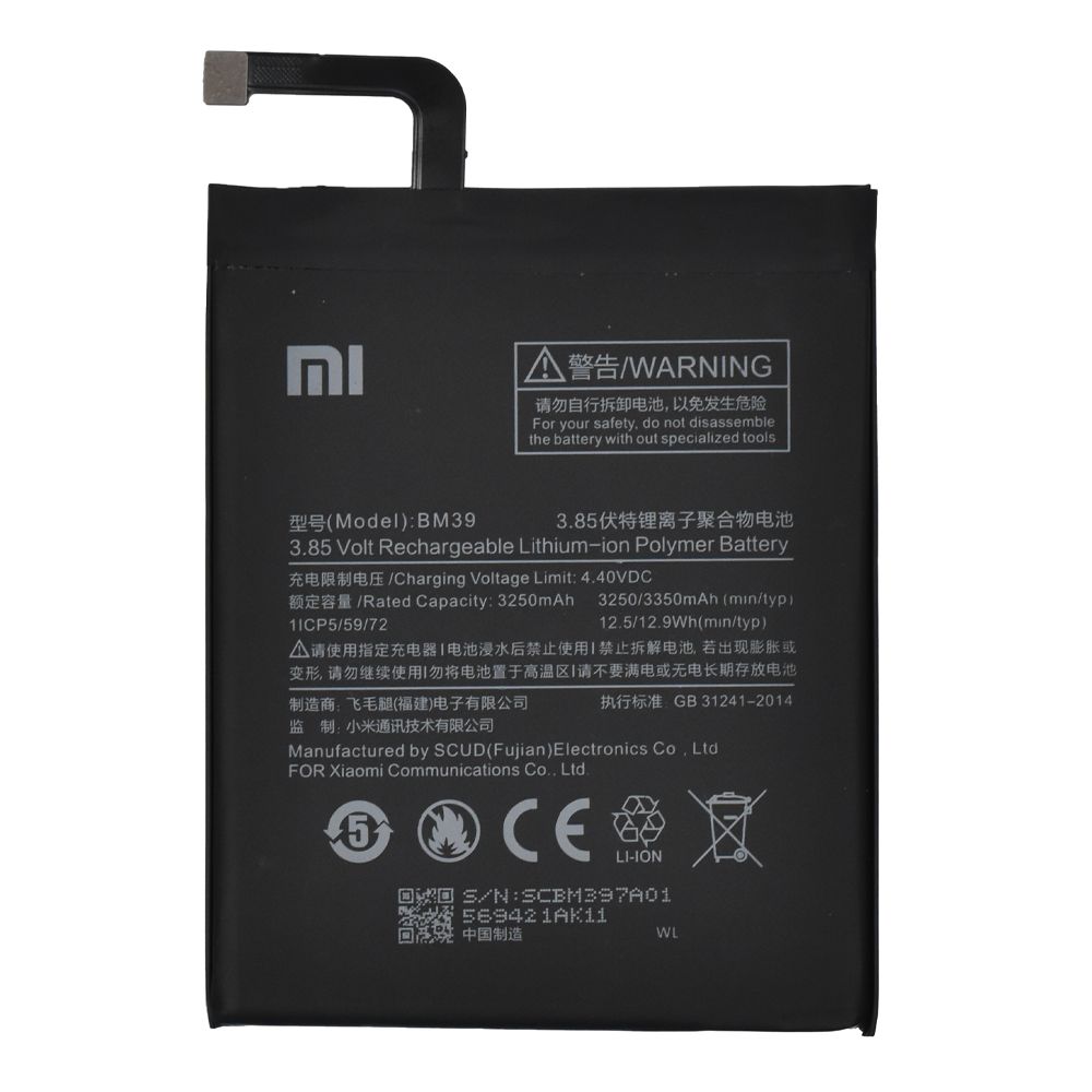 Аккумулятор (АКБ) для Xiaomi Mi 6 (BM39) Li3350 EURO (OEM)
