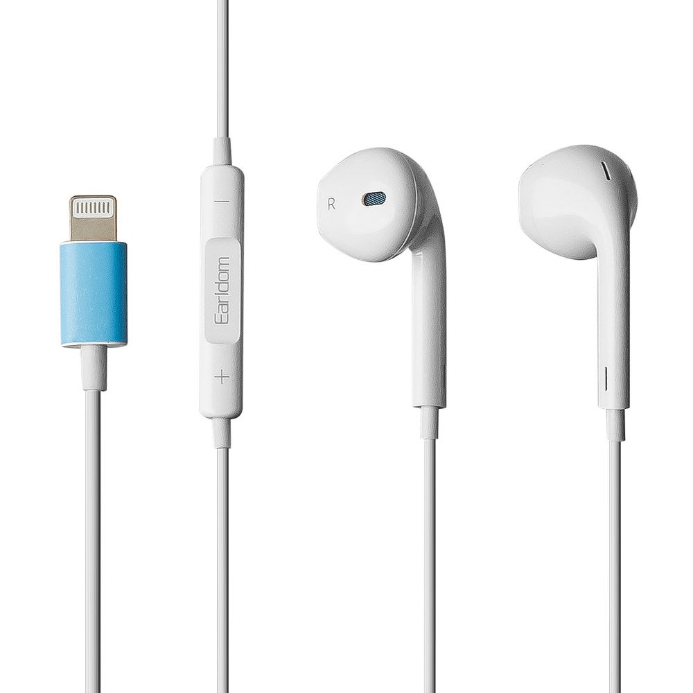 Гарнитура Earldom ET-E21 Lightning 8-pin, громкость +/-, вкладыши, 1.2м (белый)
