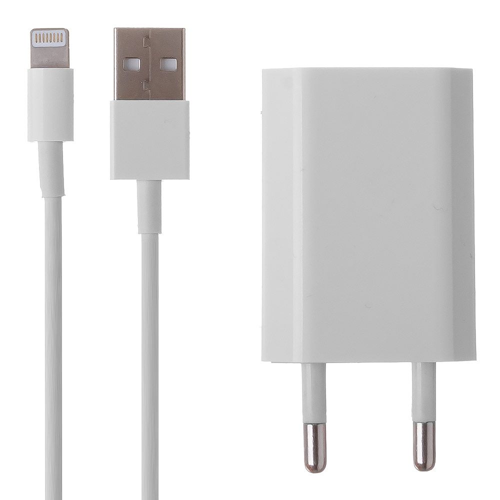 СЗУ 1А с USB выходом + кабель для Apple Lightning 8-pin (коробка) (MB707ZMB)