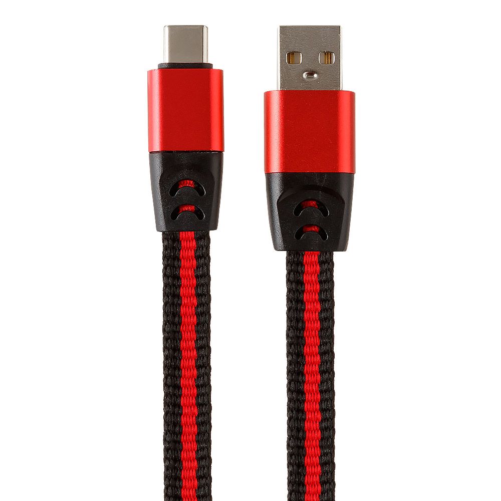 USB кабель "LP" Type-C Тянучка 0.75-1.2м. (черный/блистер)