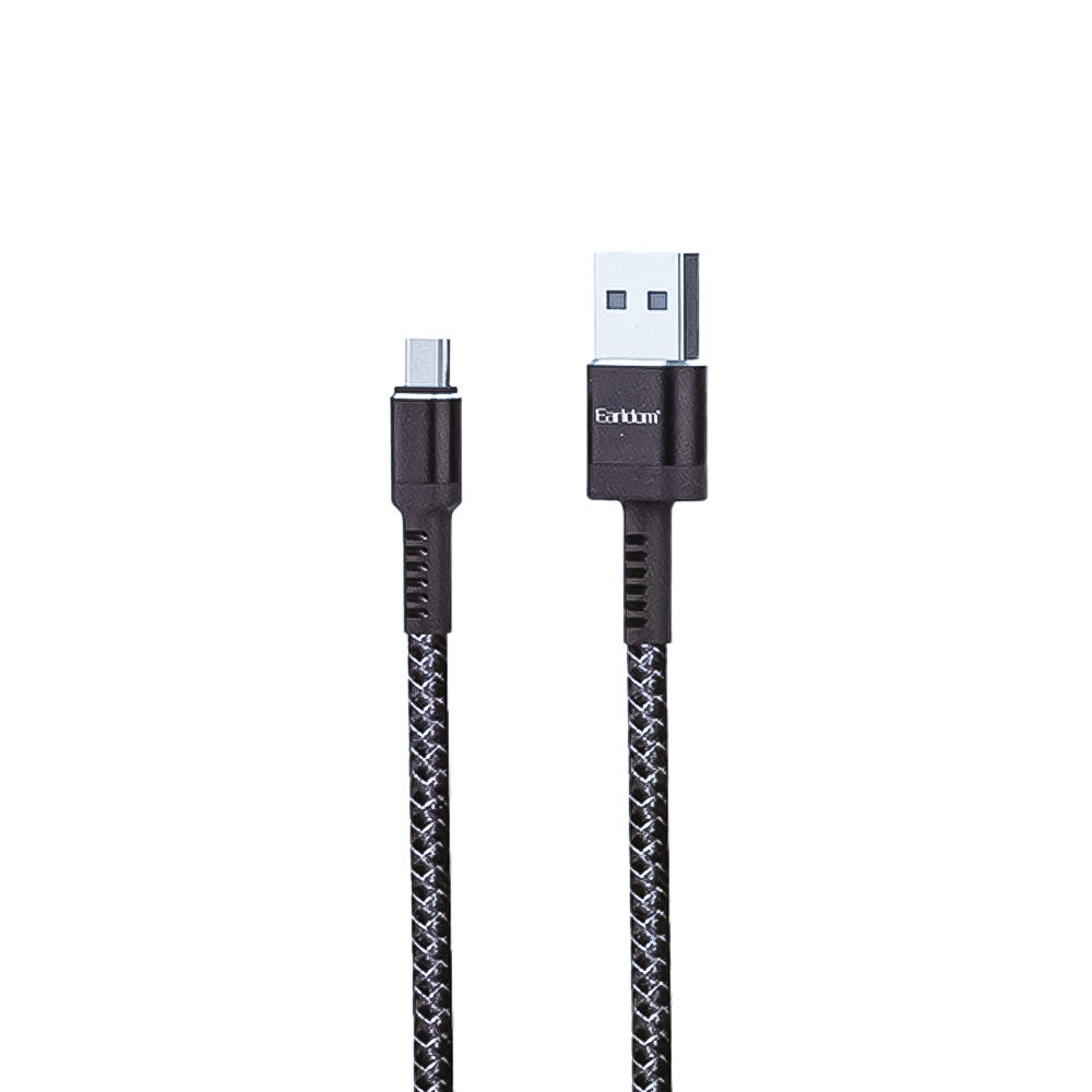 USB кабель Earldom EC-116M MicroUSB, 2.4А, 1м, нейлон (черный)