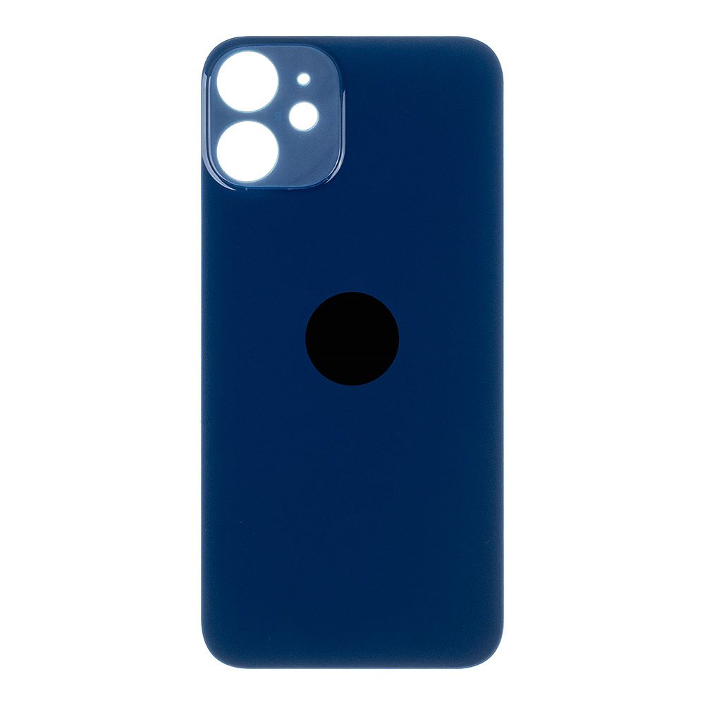 Задняя крышка для iPhone 12 mini (синий) с логотипом, монолит