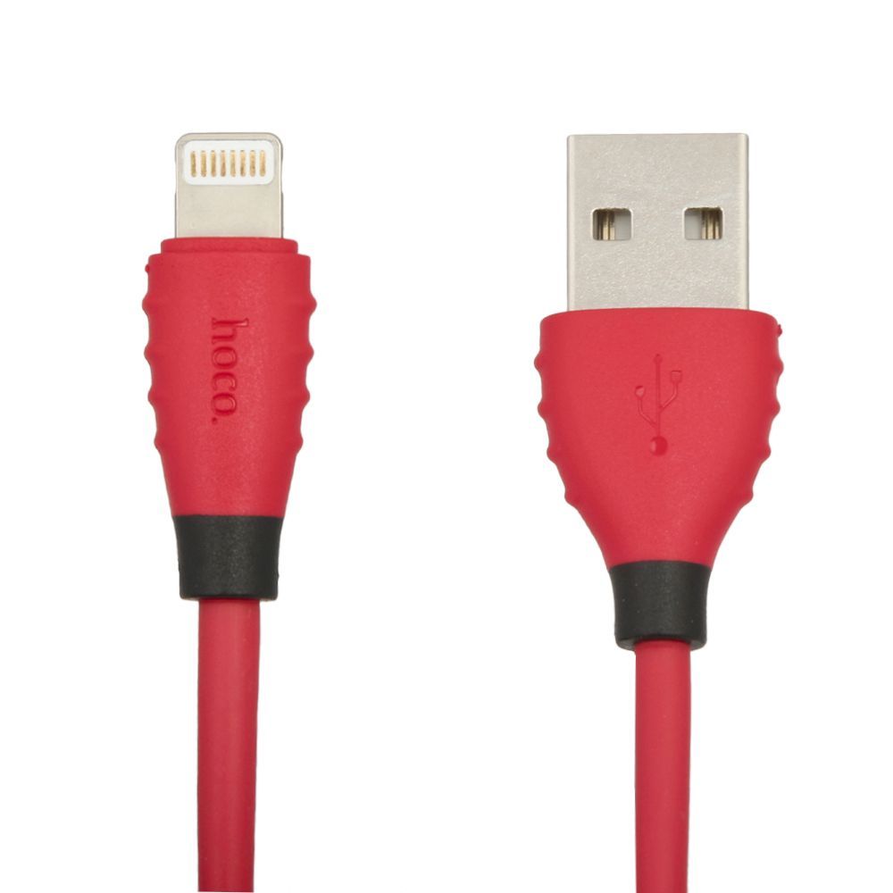 USB кабель HOCO X27 Excellent Lightning 8-pin, 2.4А, 1.2м, TPE (красный)