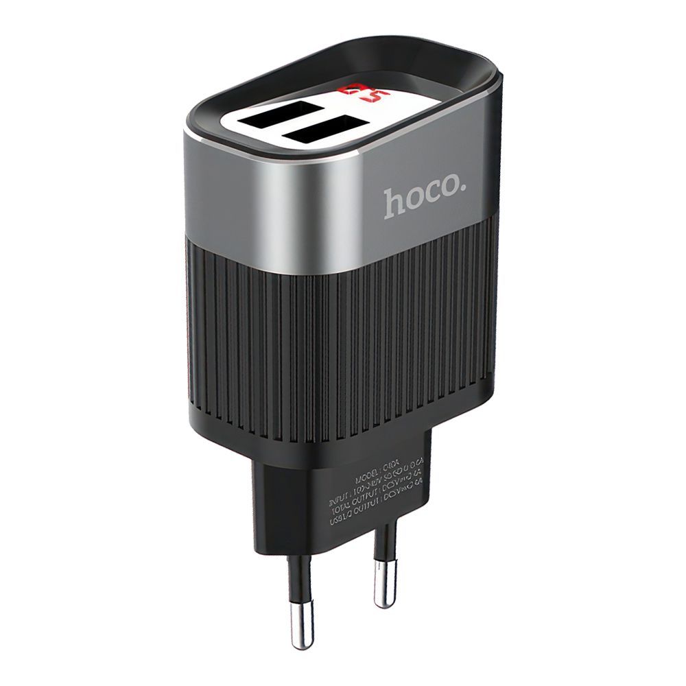 СЗУ HOCO C40A Speedmaster 2xUSB, 2.4А, LED дисплей (черный)