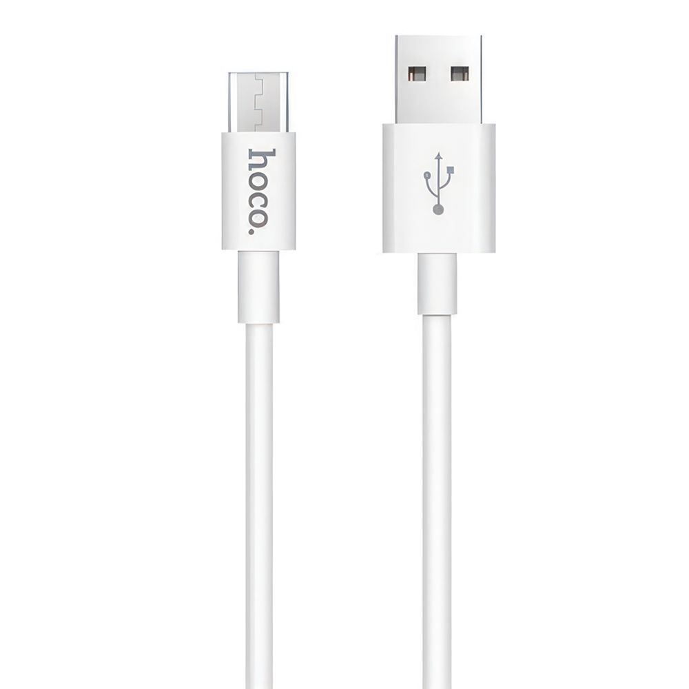 USB кабель HOCO X23 Skilled MicroUSB, 2.4А, 1м, TPE (белый)