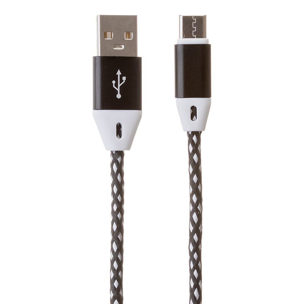 USB кабель "LP" Type-C оплетка 1м. (белый/европакет)