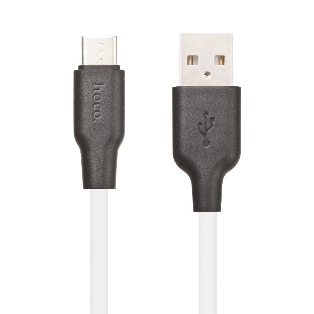 USB кабель HOCO X21 Silicone Type-C, 3А, 1м, силикон (белый/черный)