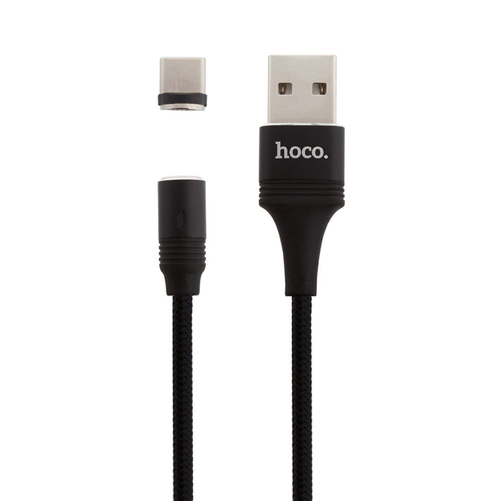 USB кабель HOCO U76 Fresh Type-C, 3А, магнитный, 1.2м, нейлон (черный)