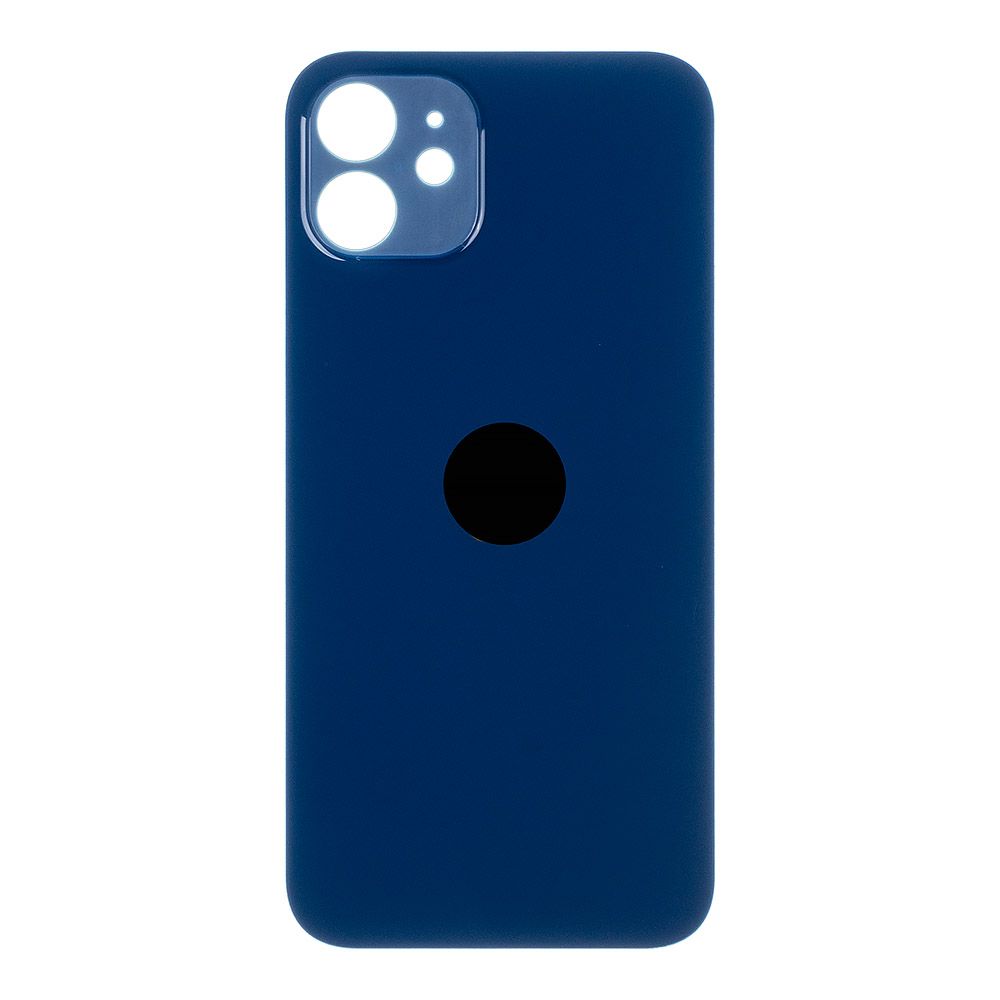 Задняя крышка для iPhone 12 (синий) с логотипом, монолит