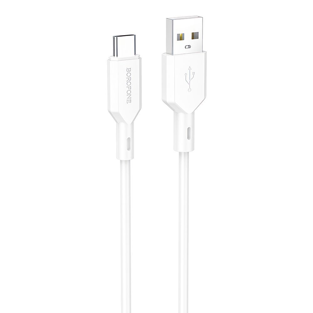 USB кабель BOROFONE BX70 Type-C, 3А, 1м, PVC (белый)