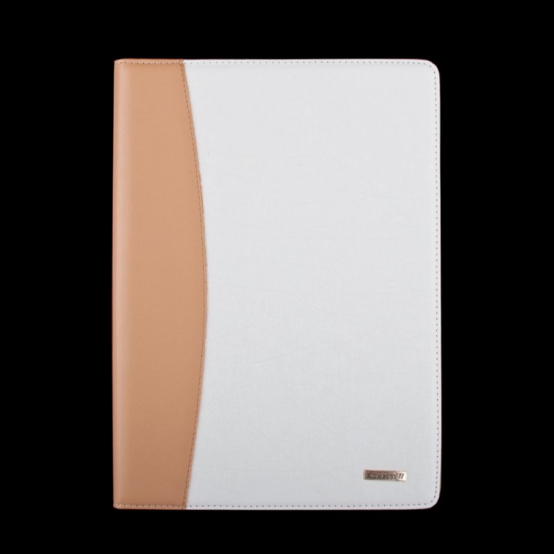 Чехол/книжка для iPad Air 2 "RICH BOSS" (кожаный белый/бежевый коробка)