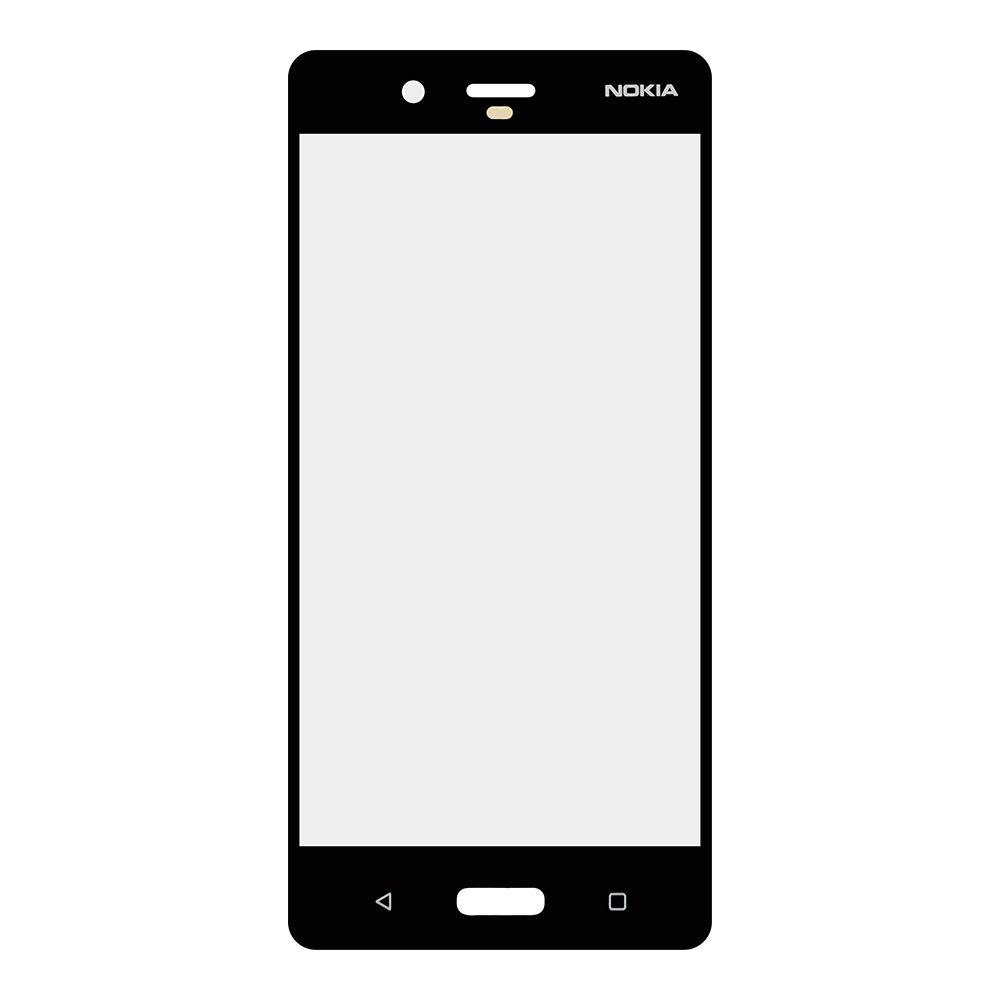 Стекло для переклейки Nokia 8  (черный)