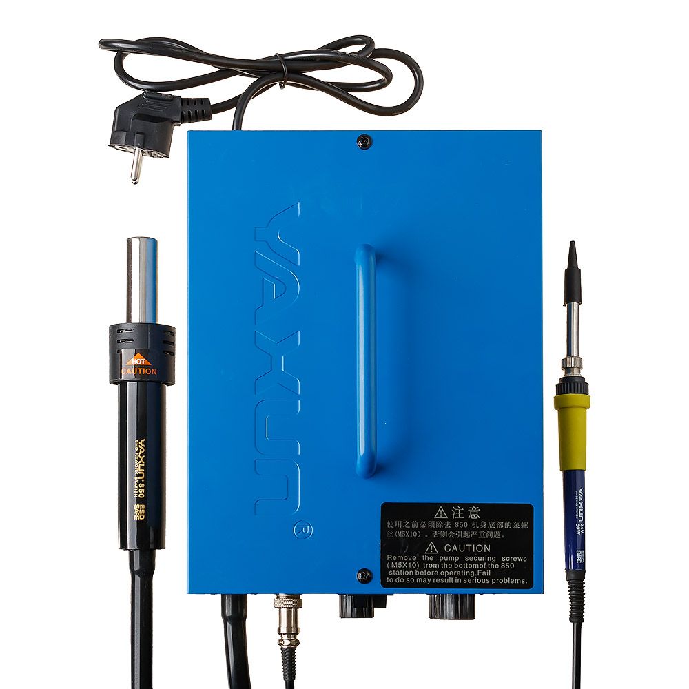 Паяльная станция YAXUN 852D+ (фен + паяльник, 4 насадки, 2 цифровых дисплея)