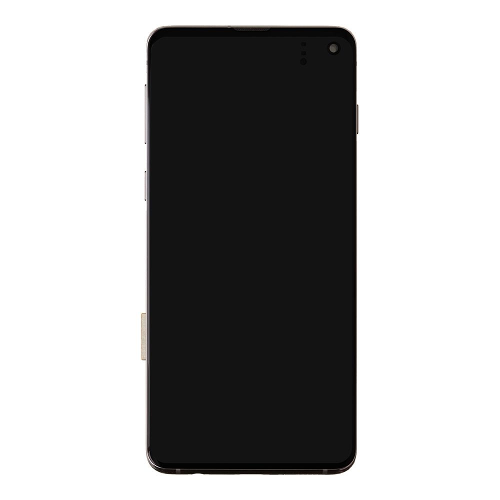 LCD дисплей для Samsung Galaxy S10 SM-G973 GH82-18850A в рамке (черный) 100% OR