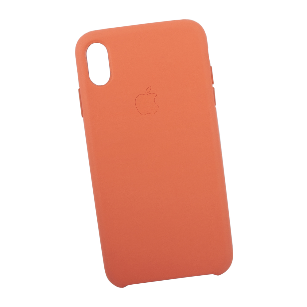 Защитная крышка для iPhone Xs Max Leather Сase кожаная (бледно-розовая, коробка)
