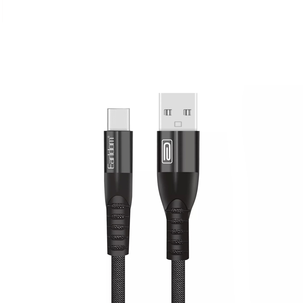 USB кабель Earldom EC-077C Type-C, 3А, 1м, нейлон (черный)