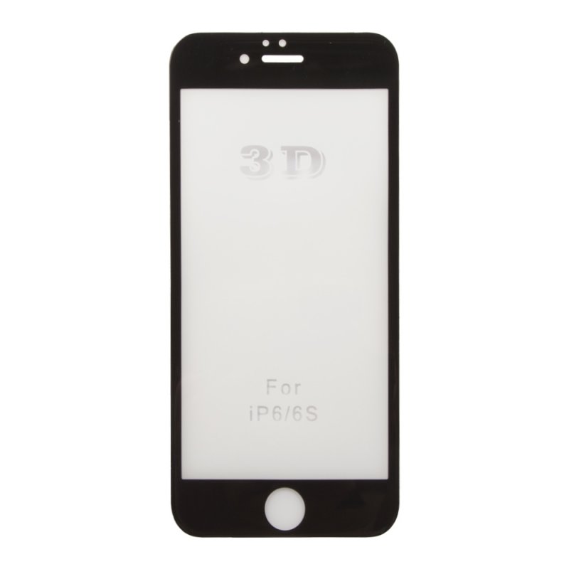 Защитное стекло "LP" для iPhone 6/6s Tempered Glass 3D с рамкой 0,33 мм. 9H (ударопрочное/черное)