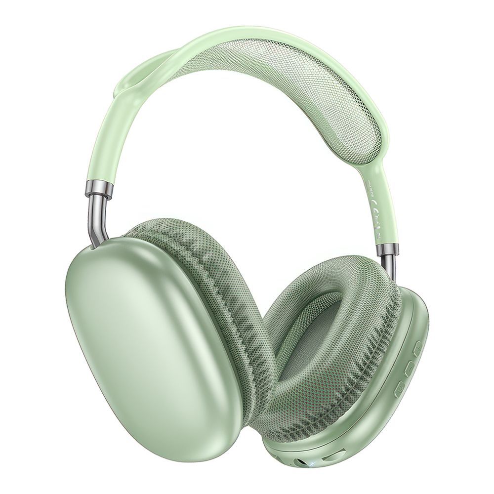 Bluetooth гарнитура BOROFONE BO22 Plus Elegant BT 5.4, 3.5мм, MicroSD, накладная, громкость +/- (зеленый)
