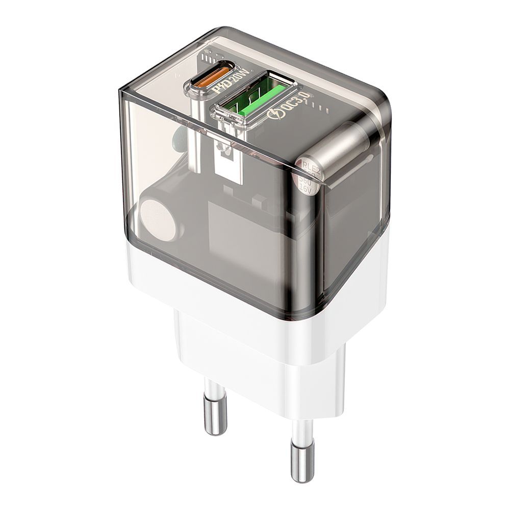 СЗУ BOROFONE BA80A Scenery 1xUSB QC3.0, 3А, 1xUSB-C PD20W (прозрачный черный)