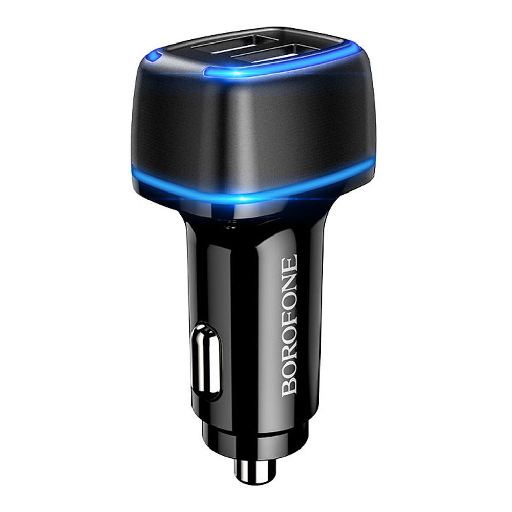 АЗУ BOROFONE BZ14 Max 2xUSB, 2.4A, LED (черный)