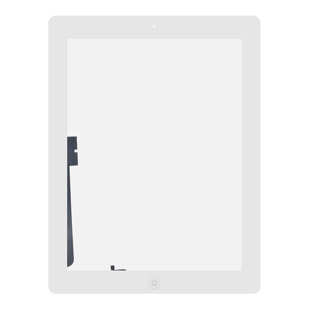 Тачскрин для Apple iPad 4/ iPad 3 с кнопкой Home, 1-я категория, класс AAA (белый)