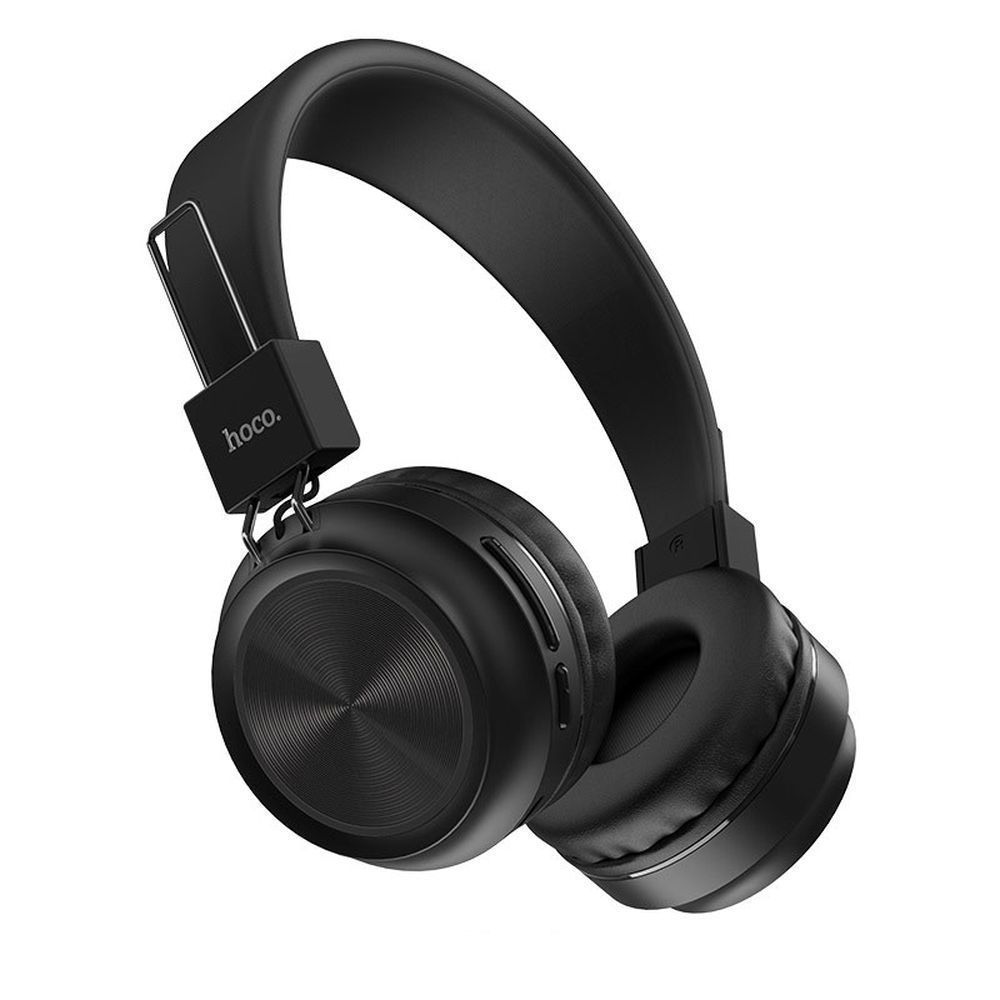 Bluetooth гарнитура HOCO W25 Promise BT 5.0, накладная, громкость +/-, LED (черный)