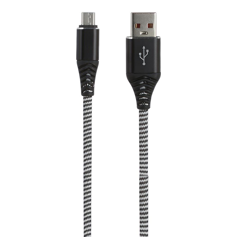 USB кабель "LP" Micro USB "Носки" (черный/блистер)