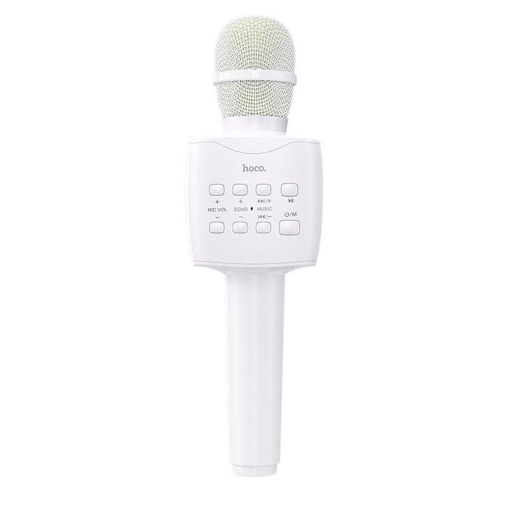 Караоке-микрофон HOCO BK5 Cantando BT5.0, 5W, AUX /microSD/USB (белый) мятая упаковка