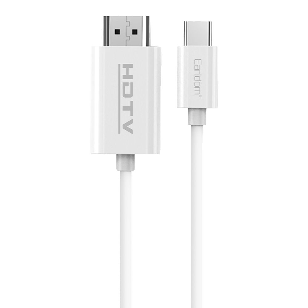HDMI кабель Earldom ET-W32 Type-C, 4K, TPE, 2м (белый)