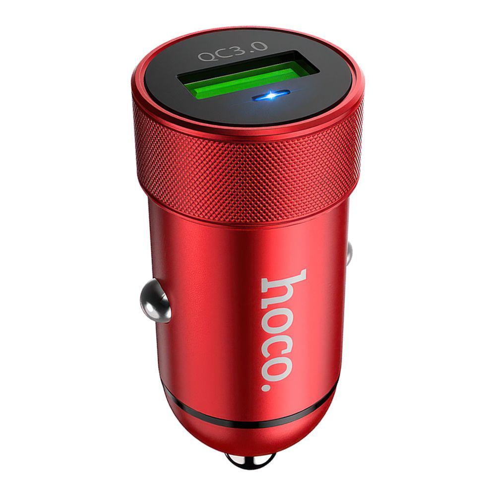 АЗУ HOCO Z32 Speed Up 1xUSB, 3А, 18W, QC3.0, LED (красный)
