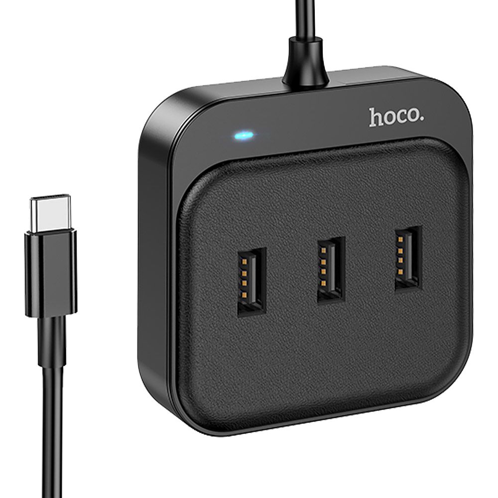 USB-C Хаб HOCO HB31 Easy 4хUSB, 0.2м (черный)