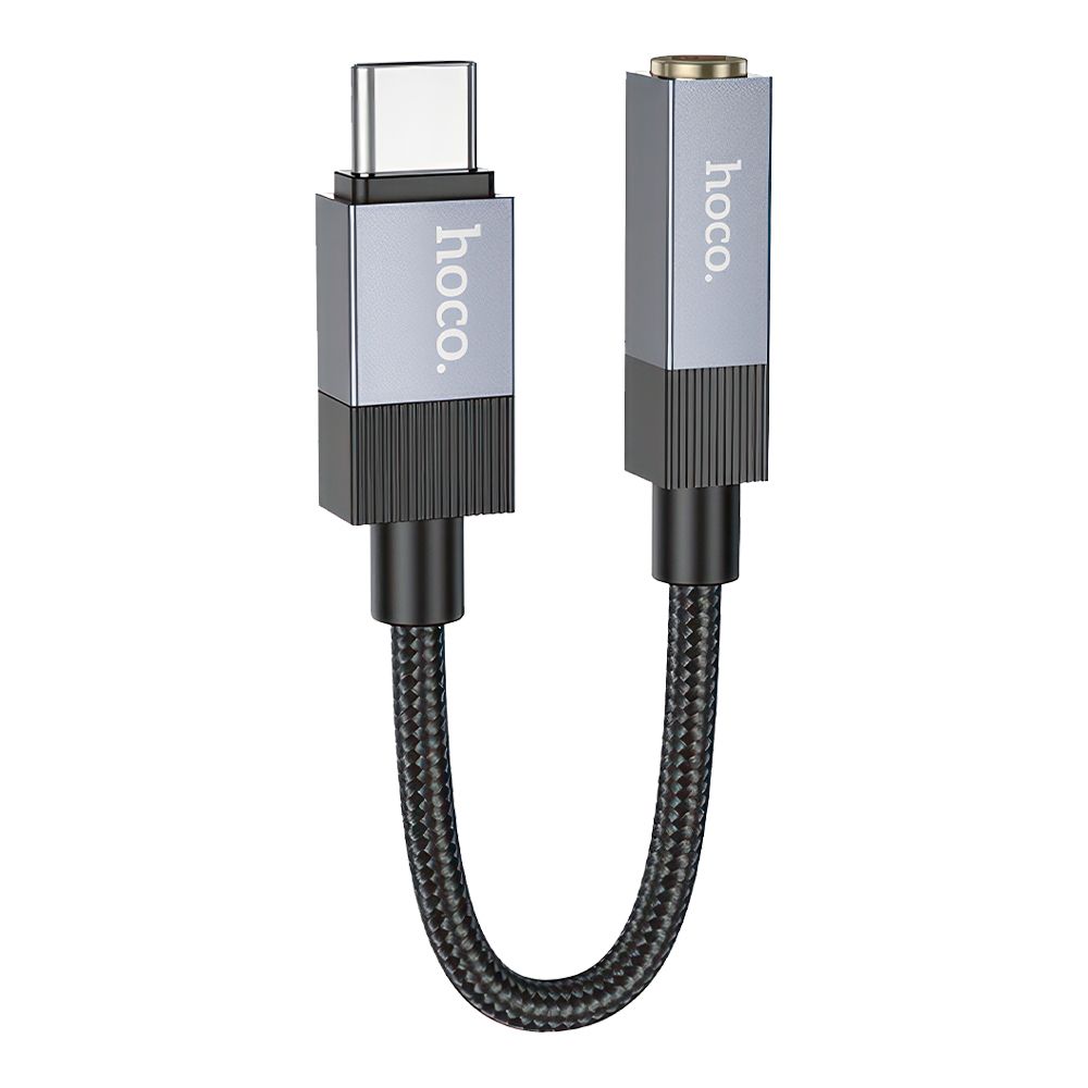 Аудио адаптер HOCO UPA32C Clever USB-C на 3.5мм, DC, 0.15м, нейлон (черный)
