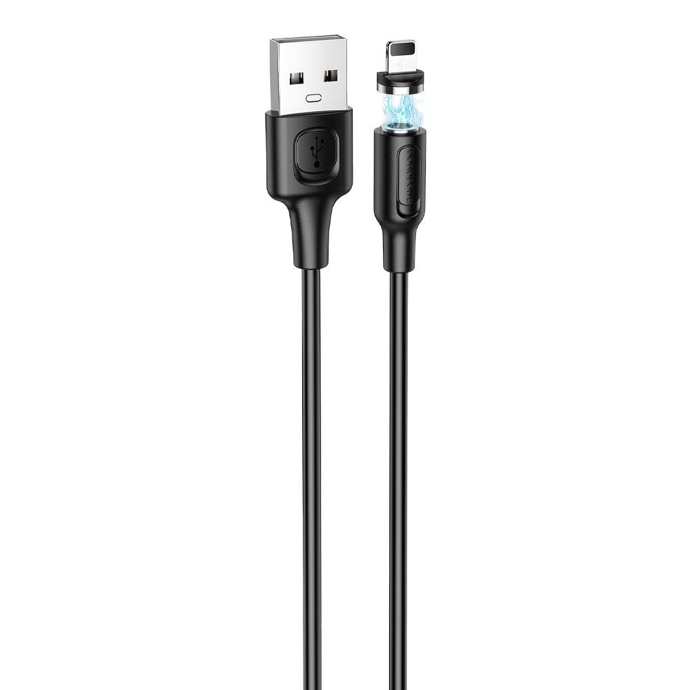 USB кабель BOROFONE BX41 Amiable Lightning 8-pin, 2.4А, магнитный, 1м, PVC (черный)
