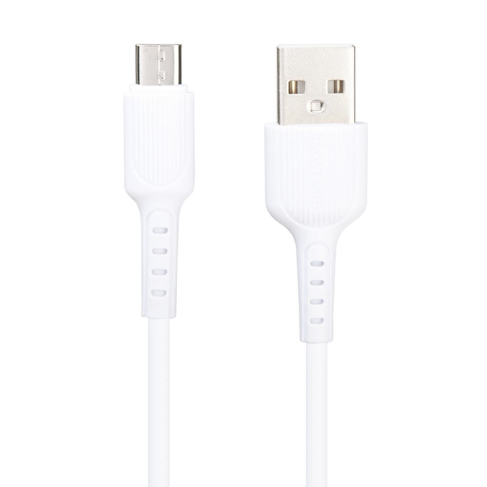 USB кабель BOROFONE BX16 Easy MicroUSB, 2.4А, 1м, PVC (белый)