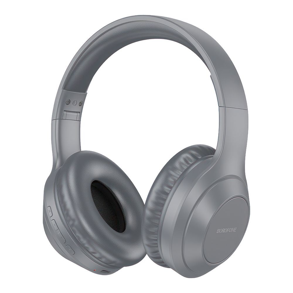 Bluetooth гарнитура BOROFONE BO20 Player BT 5.3, 3.5мм, накладная, громкость +/- (серый)