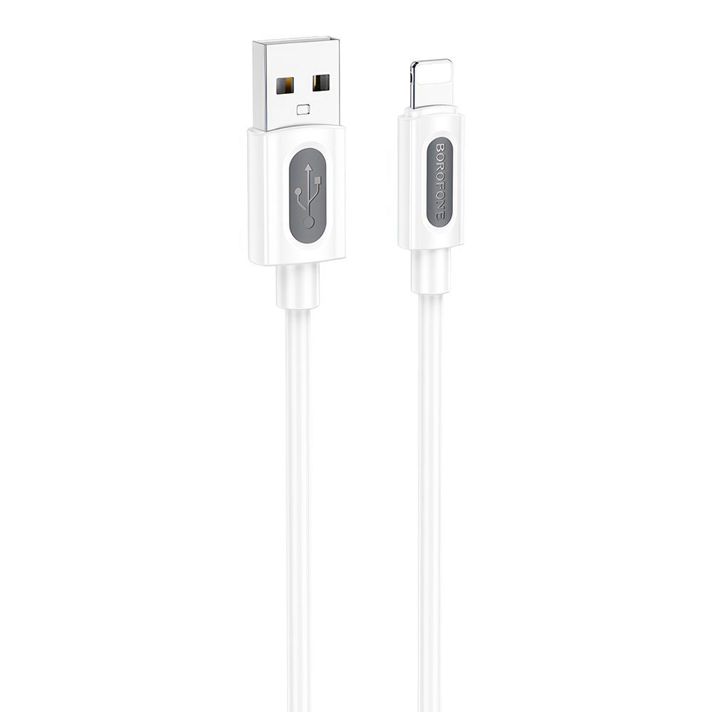 USB кабель BOROFONE BX114 Structure Lightning 8-pin, 2.4А, 1м, силикон (белый)