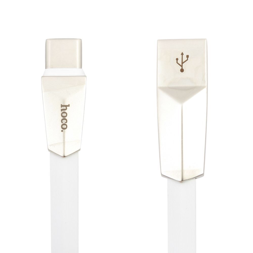 USB кабель HOCO X4 Zinc Alloy Rhombus Type-C, 2.4А, 1.2м, TPE (белый)