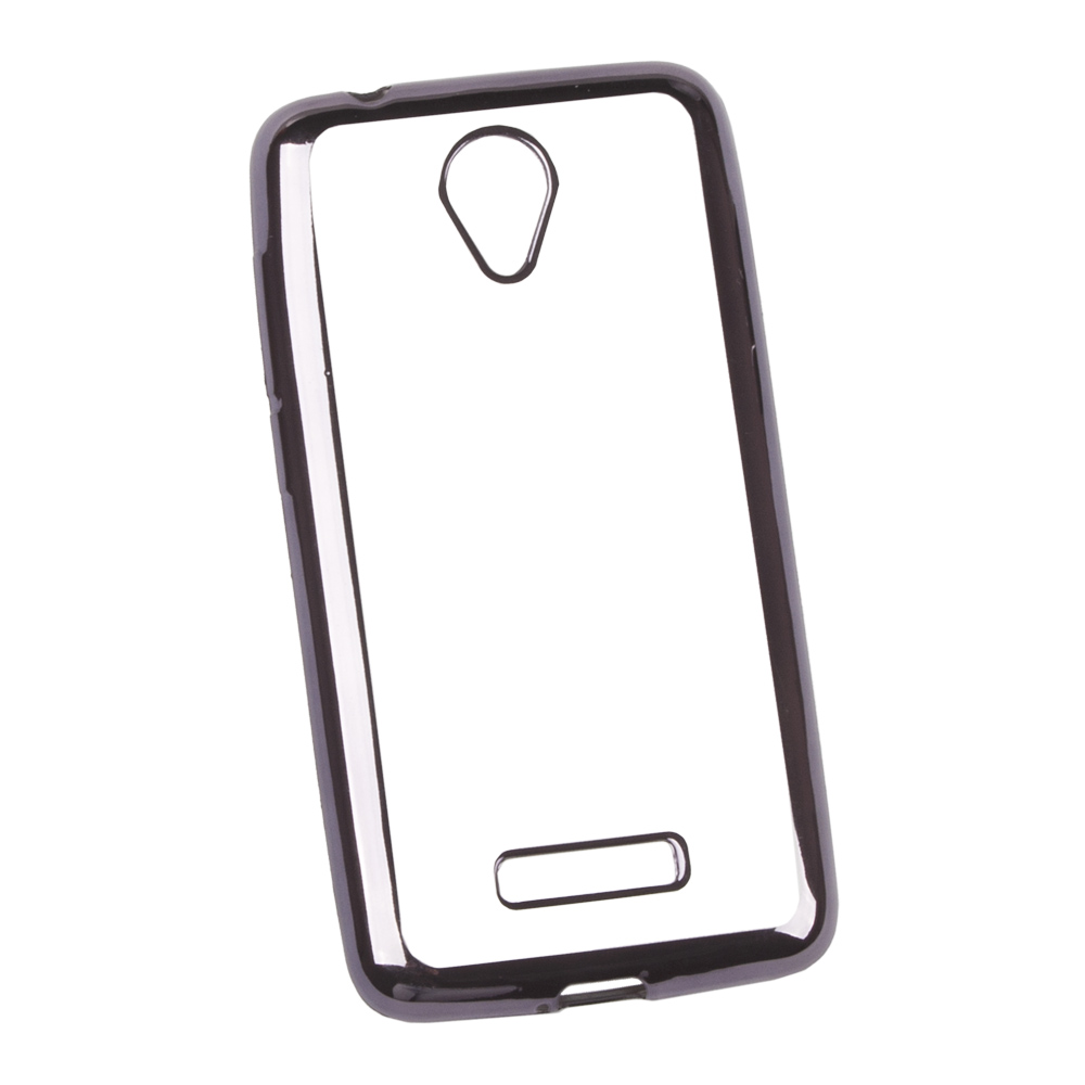 Силиконовый чехол "LP" для Micromax Q380 TPU (прозрачный с черной хром рамкой) европакет