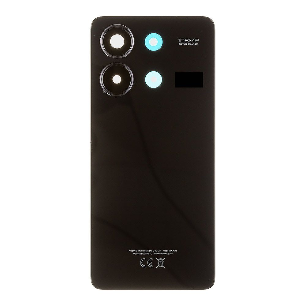 Задняя крышка для Xiaomi Redmi Note 13 4G (23129RAA4G) со стеклом камеры (черный)