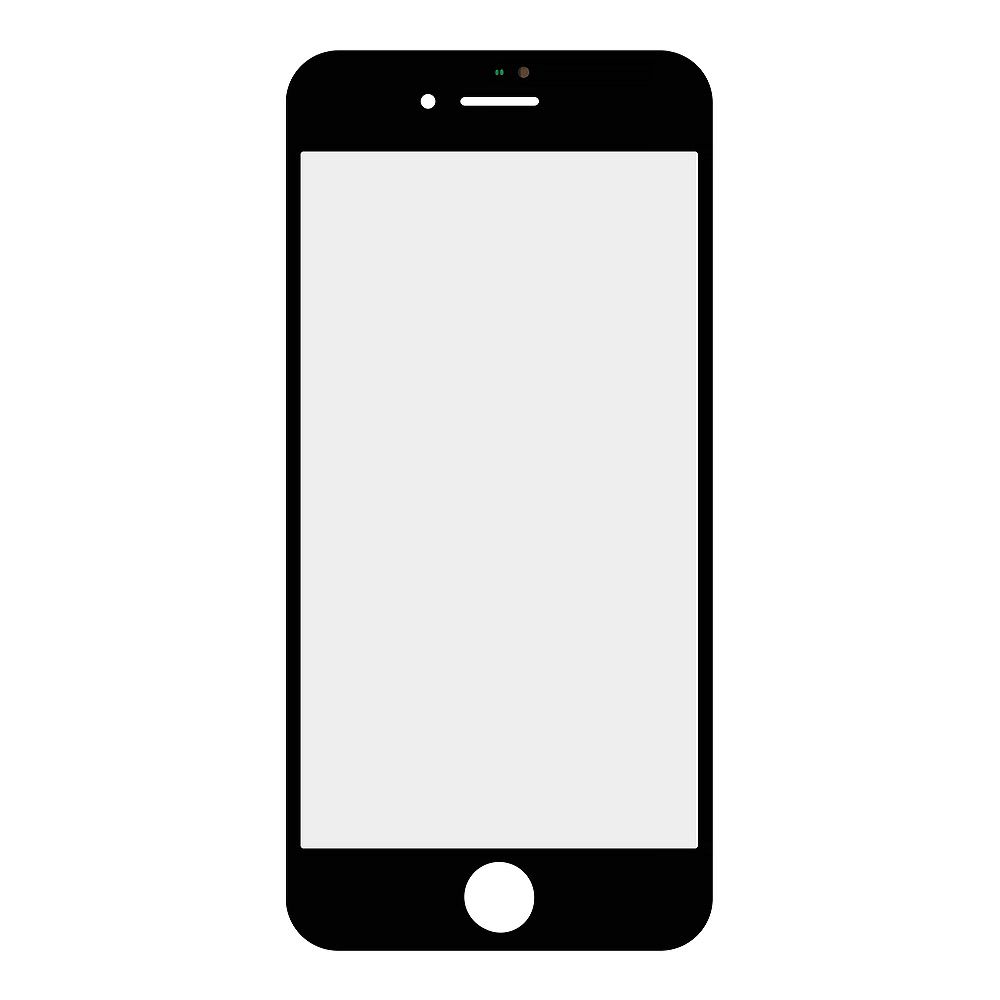 Стекло + OCA  в сборе с рамкой для iPhone 7 олеофобное покрытие (черный)