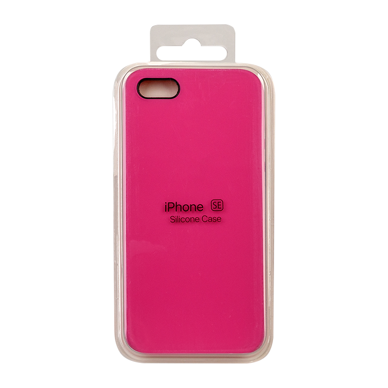 Силиконовый чехол для iPhone 5/5S/5SE "Silicone Case" (темно-розовый, блистер) 54