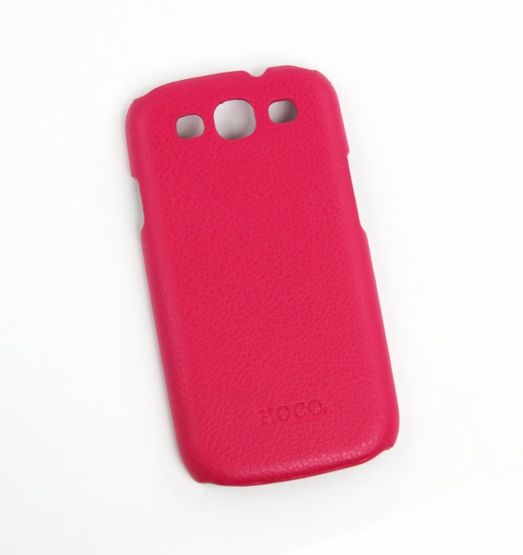 Защитная крышка для Samsung i9300 Galaxy S3 "HOCO" кожаный (розовая коробка)