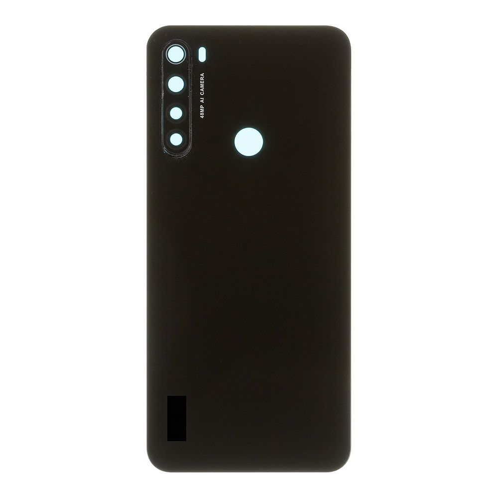 Задняя крышка для Xiaomi Redmi Note 8/8 2021 со стеклом камеры (черный)