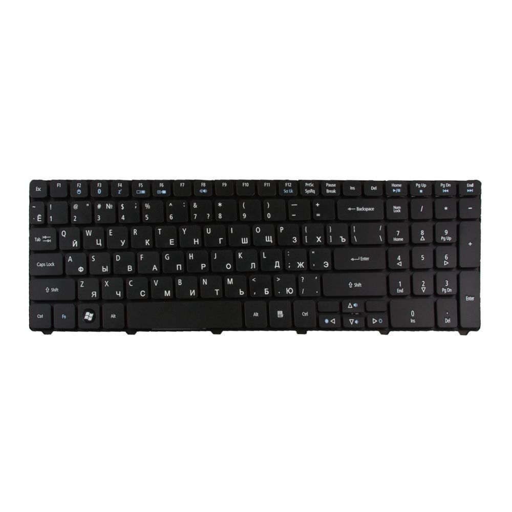 Клавиатура для Acer Aspire 5810 5810T 5536 5536G 5738 5738G 5740 5336 7551 5410 5252 5742G (без рамки, чёрная)