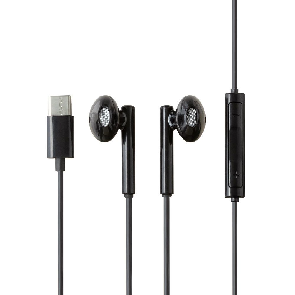 Гарнитура Celebrat G16 USB Type-C вкладыши пластиковая (черная)