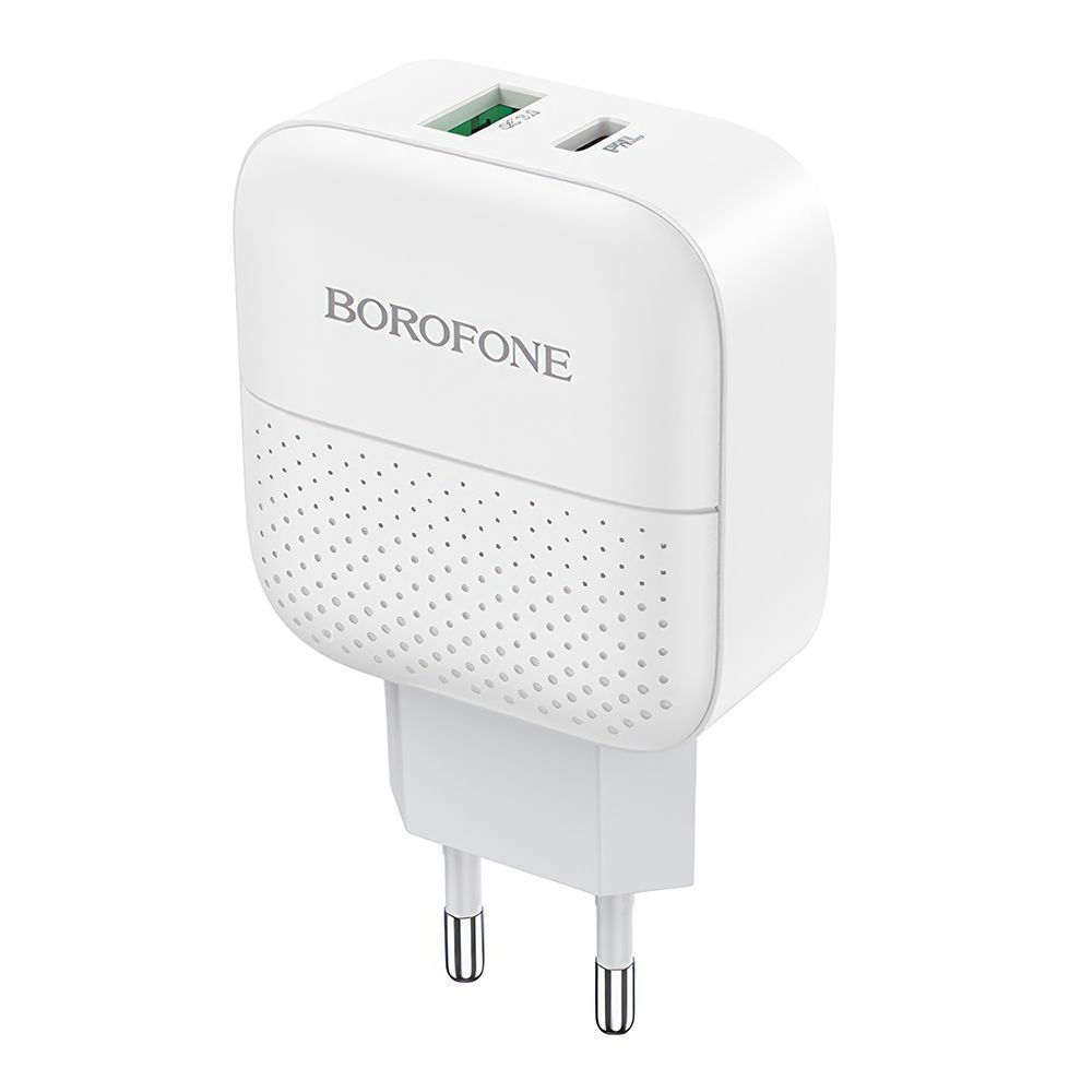 СЗУ BOROFONE BA46A Premium 1xUSB, 1xUSB-C, 3А, PD18W, QC3.0 (белый)